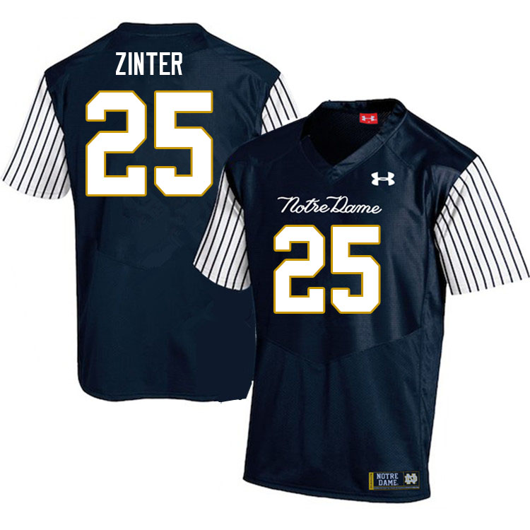 Men #25 Preston Zinter Notre Dame Fighting Irish College Football Jerseys Stitched-Alternate